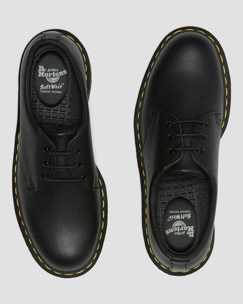 Black Women's Dr Martens 1461 Slip Resistant Leather Work Shoes | CA 402QMA